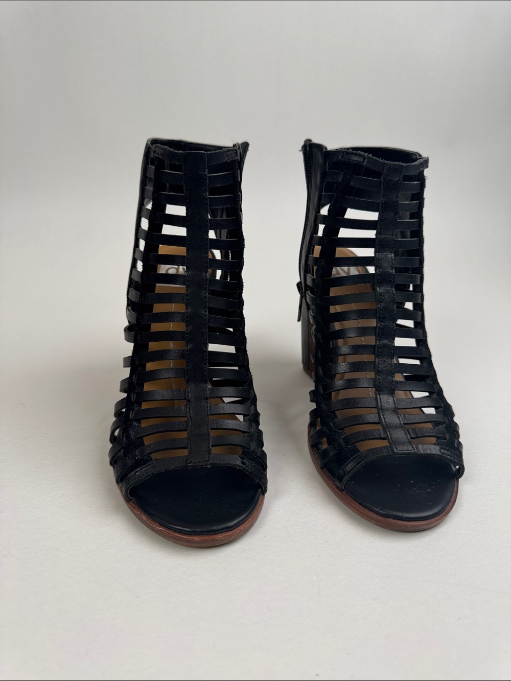 Black Women's Dolce Vita Strappy Peep-Toe Heels